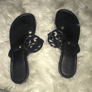 Black Tory Burch slip on sandals